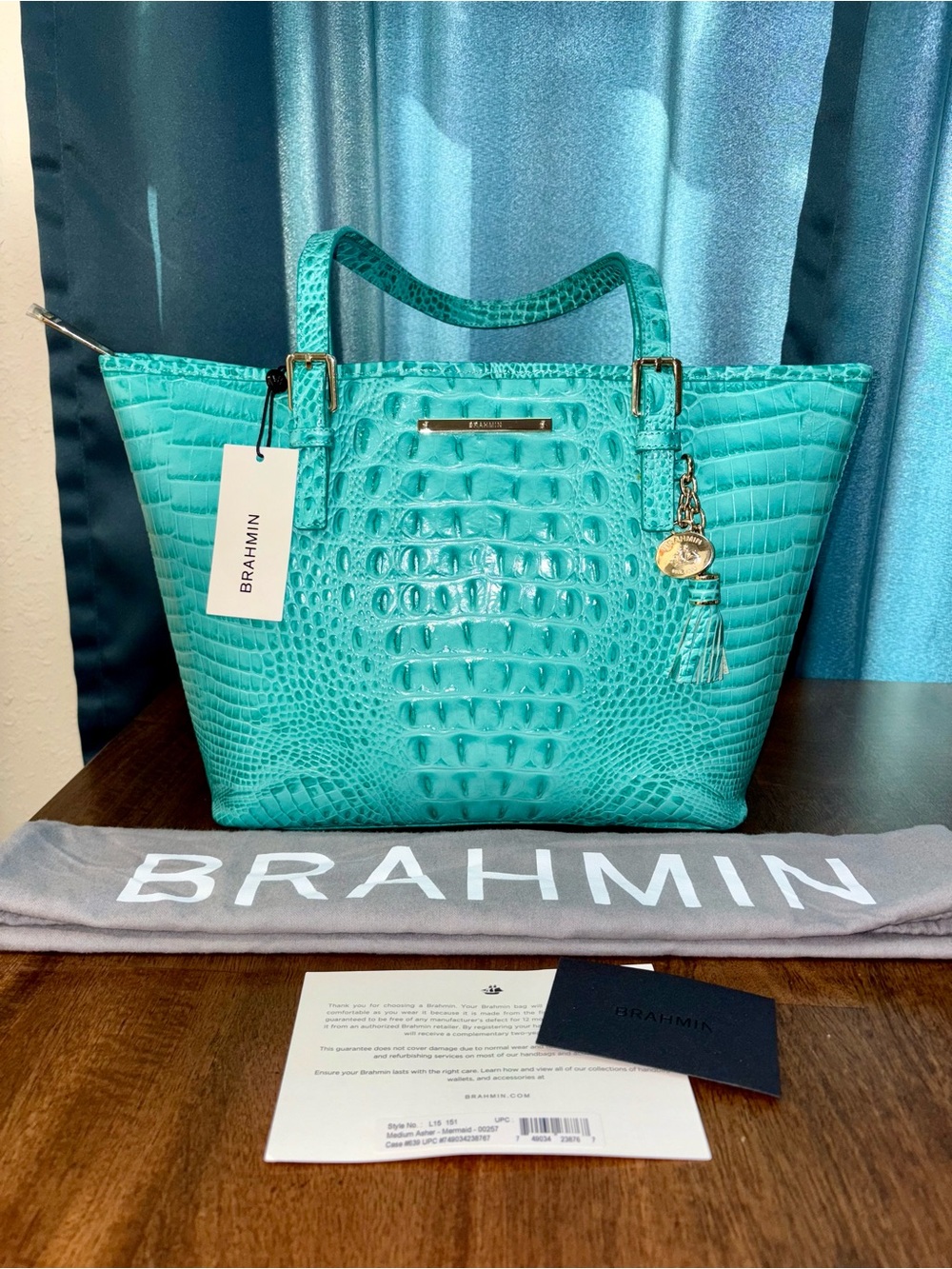 Brahmin NWT Md Asher - Mermaid - First Release - Blue/Green - Glossy